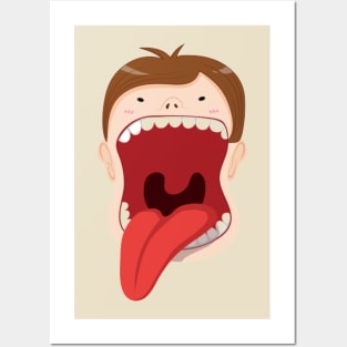 Mouth, Face And Tongue Combined Posters and Art